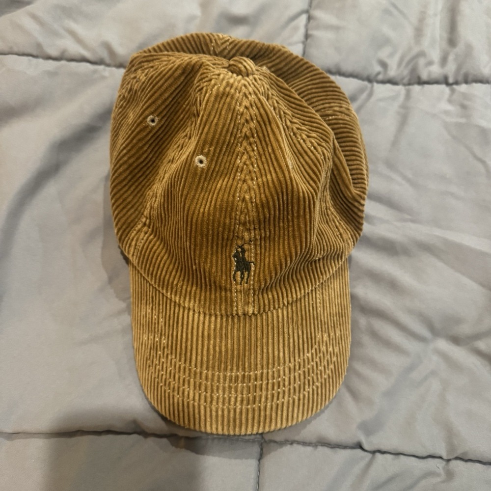 Vintage 90's Polo Ralph Lauren Brown Tan Hat Cap Corduroy OS